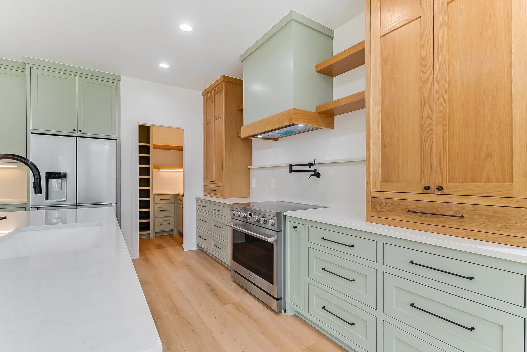 Sage green kitchen detail